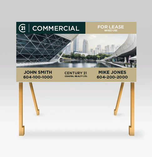 Commercial For lease Sign Print on 4mm Coroplast 4' x 8' 48" x 96" for real estate realtor