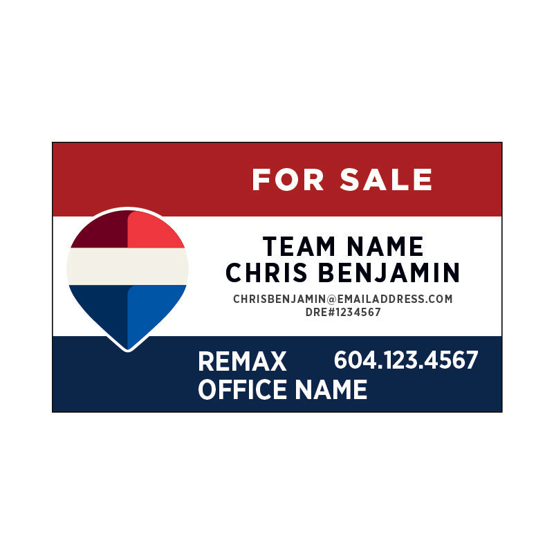 For Sale Signs Horizontal - Red White Blue