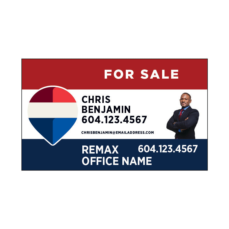 For Sale Signs Horizontal - Red White Blue