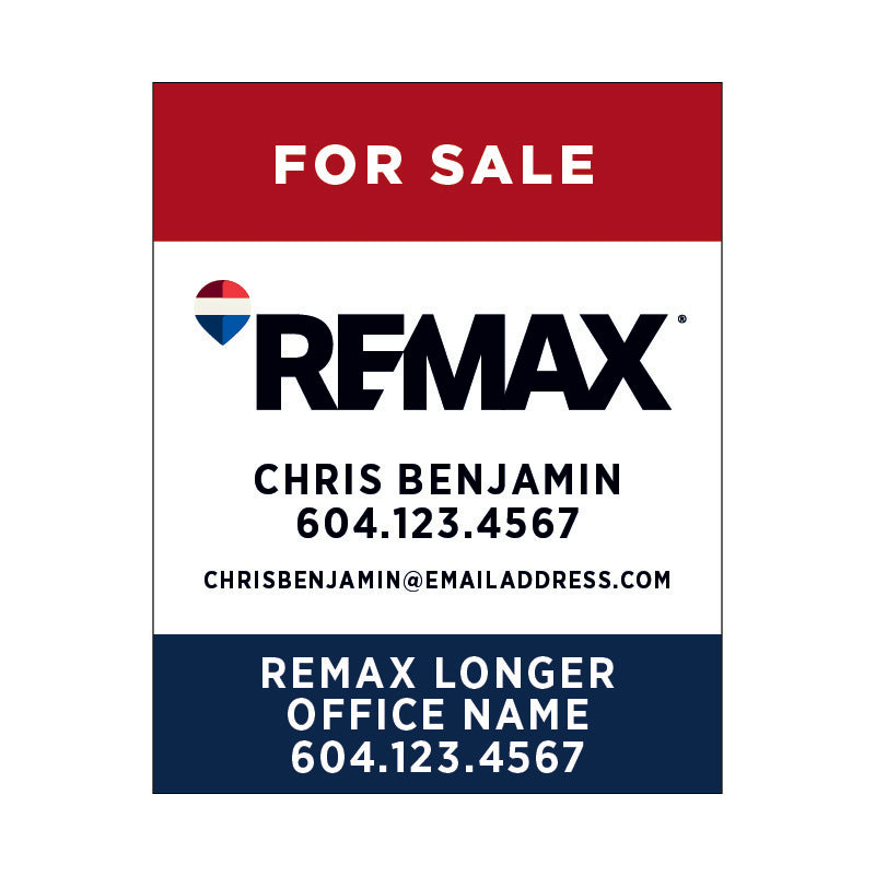 For Sale Signs Vertical - Red White Blue