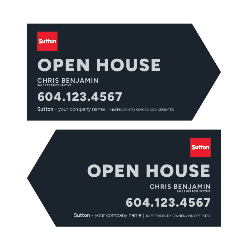 Directional Signs - Dark Grey Open House