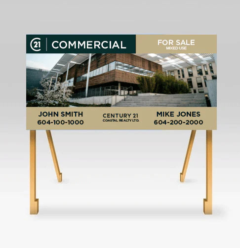 For sale commercial real estate sign coroplast 4x8