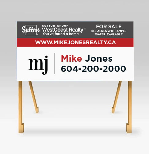 large residential for sale real estate sign coroplast 4x8