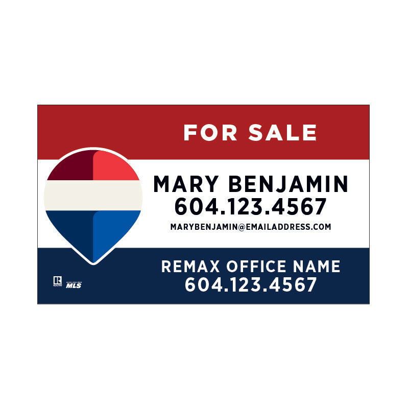 For Sale Signs Horizontal - Red White Blue