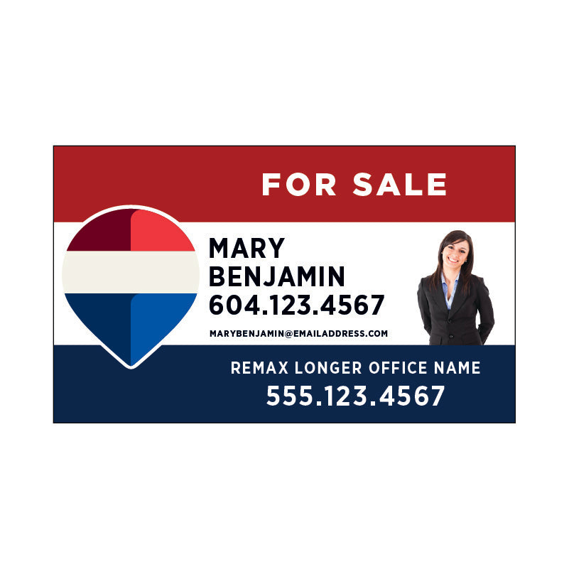 For Sale Signs Horizontal - Red White Blue