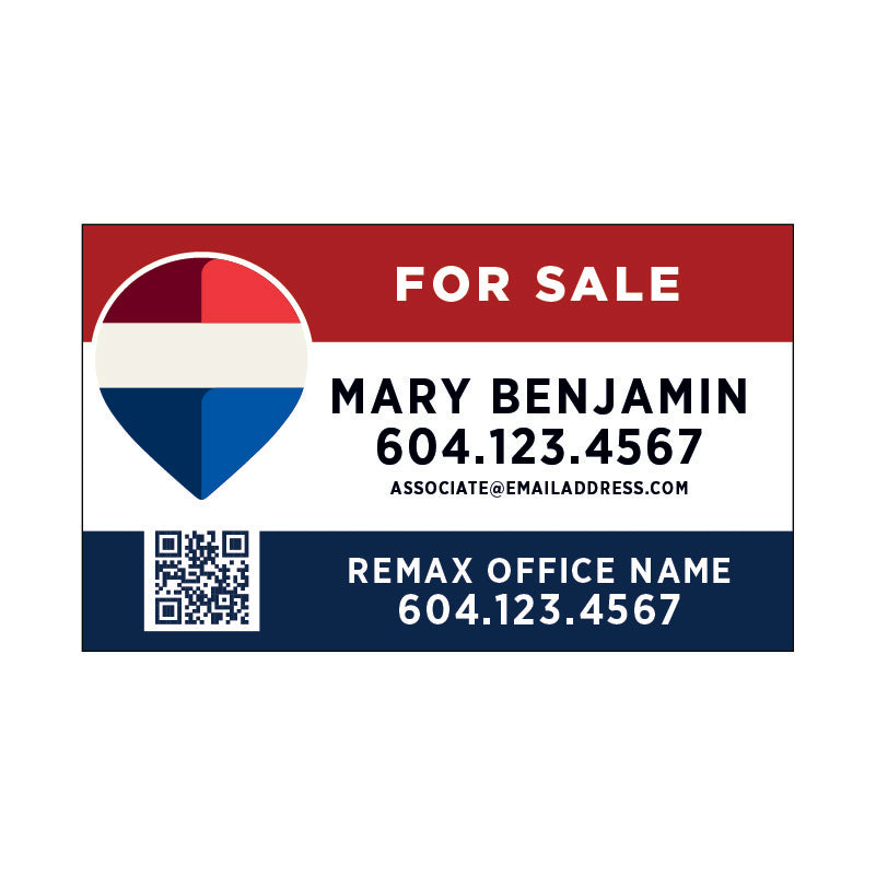For Sale Signs Horizontal - Red White Blue