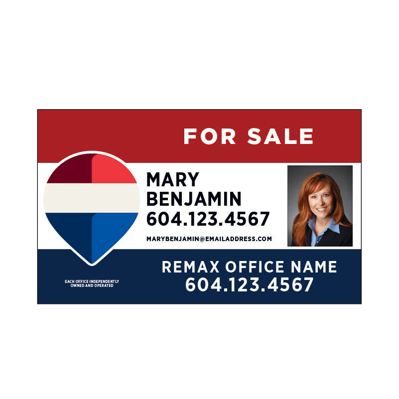 For Sale Signs Horizontal - Red White Blue