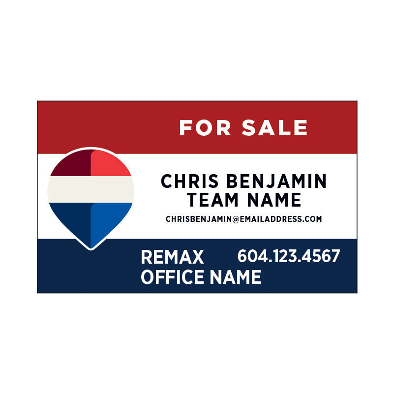 For Sale Signs Horizontal - Red White Blue