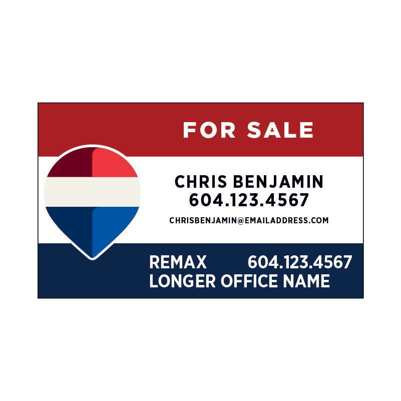 For Sale Signs Horizontal - Red White Blue