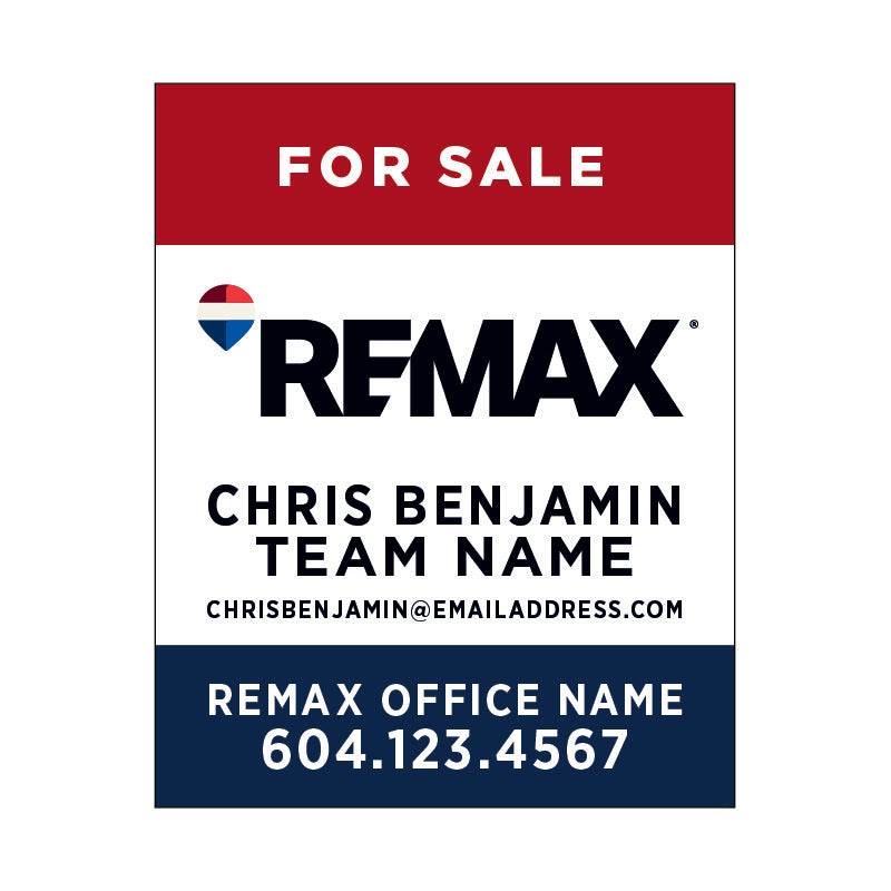 For Sale Signs Vertical - Red White Blue
