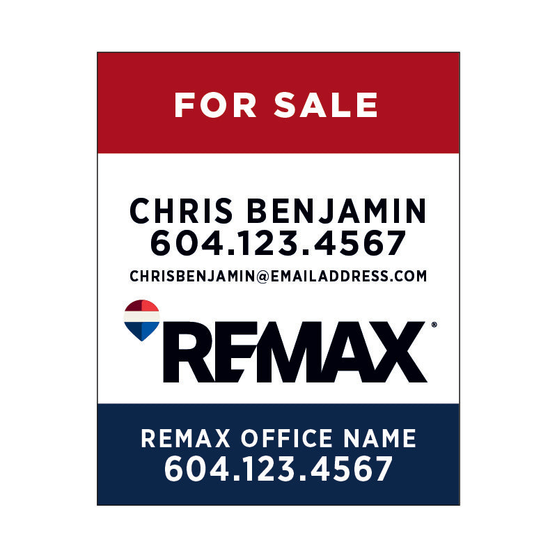 For Sale Signs Vertical - Red White Blue