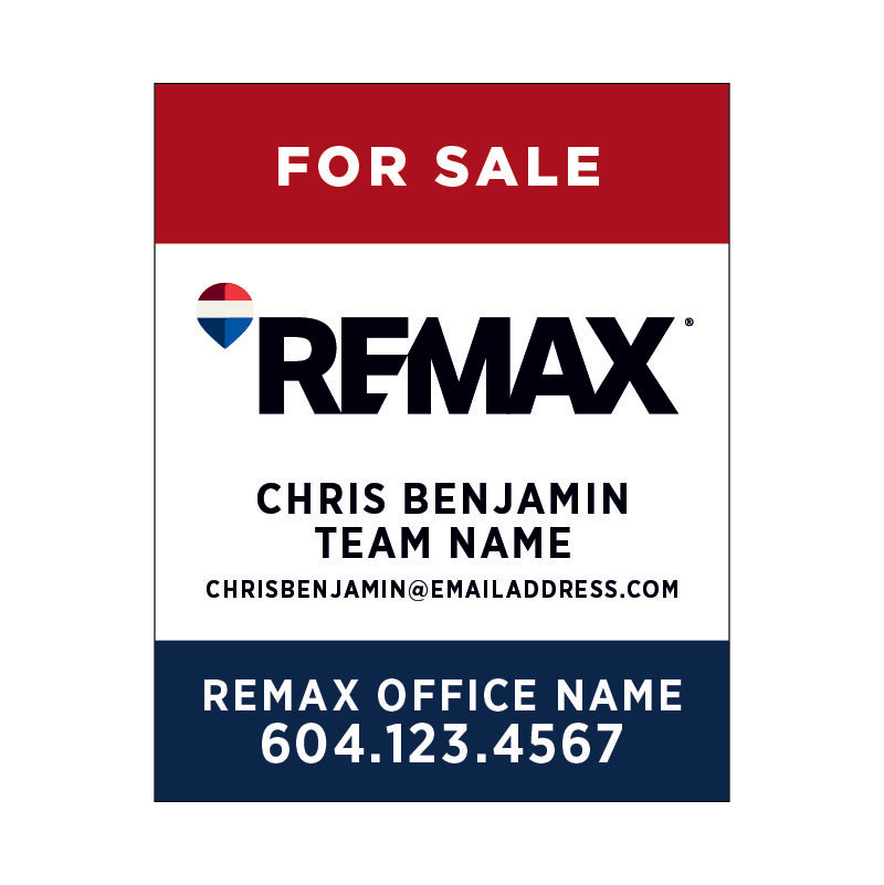 For Sale Signs Vertical - Red White Blue