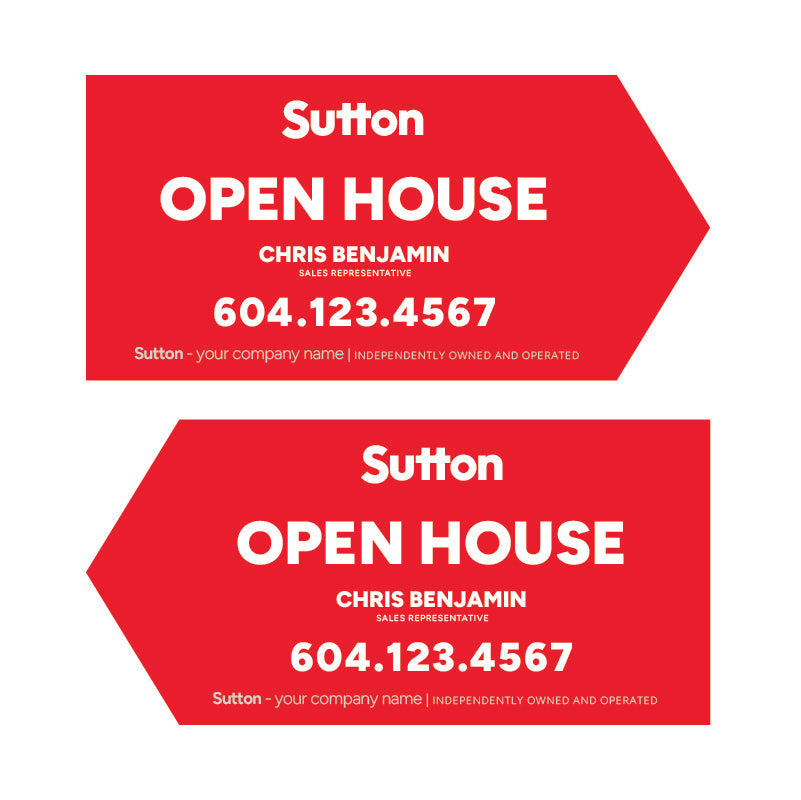 Directional Signs - Red Open House