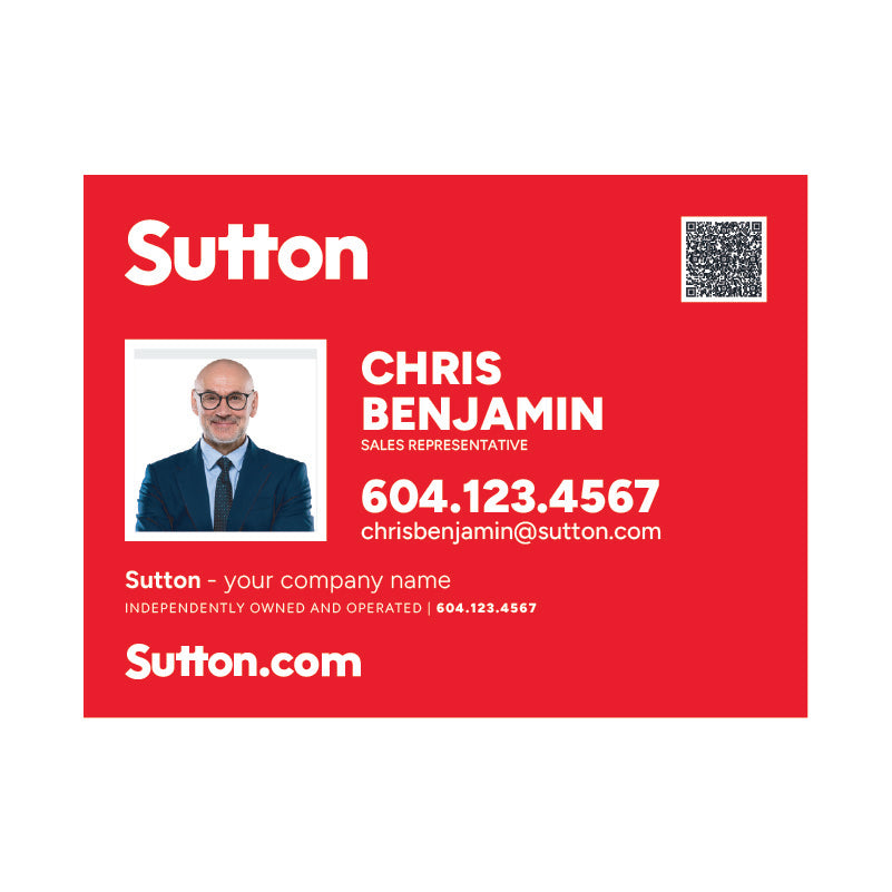 Lawn Signs Horizontal - Red Wtih Agent Photo