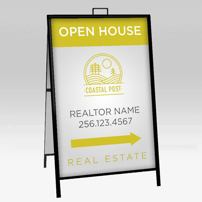Open House Sandwich Board for real estate agents realtor folding display board 24"x36" 